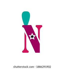 Letter n creative icon vector design illustration