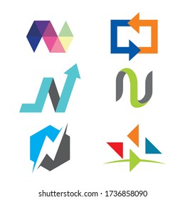 Letter N creative logo design for technology companies and businesses