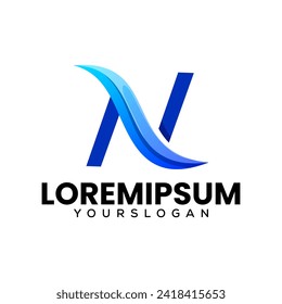 letter n creative logo design 