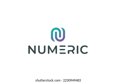 Letter N creative modern technological minimal logo