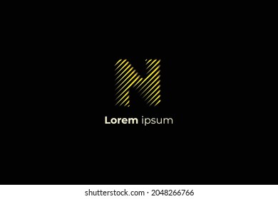  Letter N creative and simple line art technological modern business logo