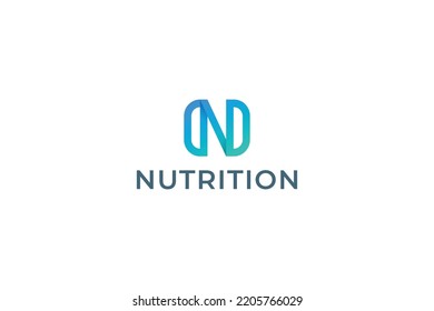 Letter N creative technological modern nutrition logo