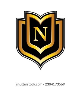 Letter N Crest Logo Design Template