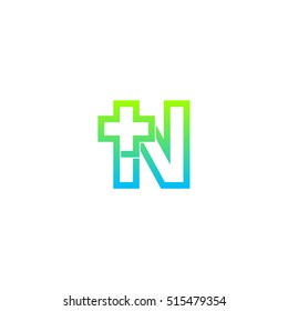 Letter N cross plus logo,Medical healthcare hospital Logotype