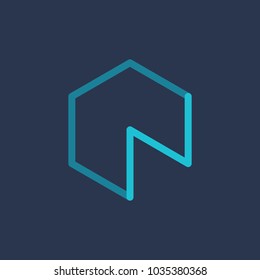 Letter N cube icon design template elements