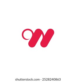 letter n curl cute simple logo vector 