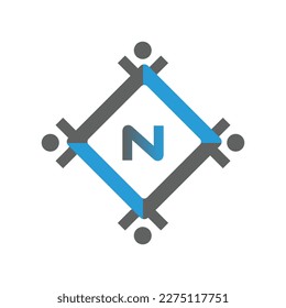 letter n cut vector logo design template tech bitcoin