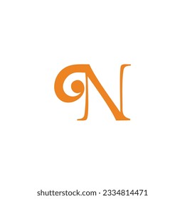 letter n cute abstract spiral logo vector 