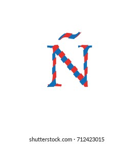 letter N with cuts and lag