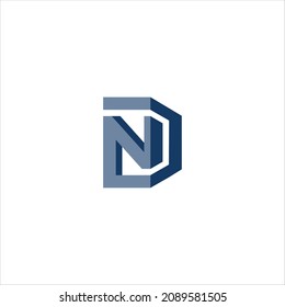 letter n d logo vector template 2d