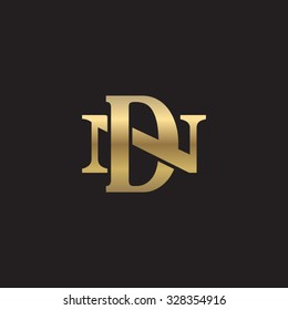 letter N and D monogram golden logo