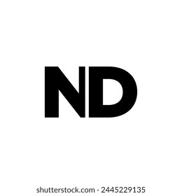 Letter N and D, ND logo design template. Minimal monogram initial based logotype.