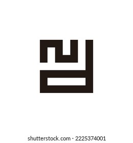 Letter N and d square, stripe geometric symbol simple logo vector