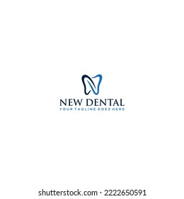 letter n dental logo design silhouette vector illustration