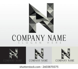 A letter N design featuring a polygonal illustration concept.