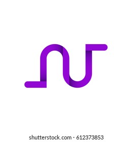Letter N design typographic. unique and simple design with purple