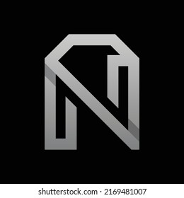 Diseño de logotipo de la línea de diamantes de la letra N