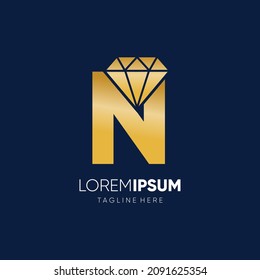 Letter N Diamond Logo Design Vector Icon Graphic Emblem Illustration