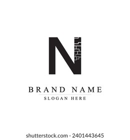 Letter N digital logo icon design template elements	
