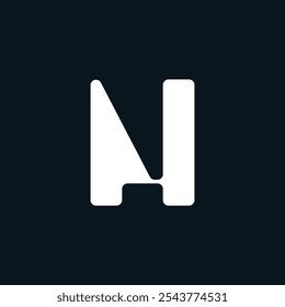 Letter N Digital Style Minimal Business Logo | N Letter Typography Symbol Monogram