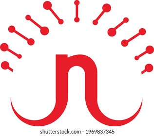 letter n dna logo red