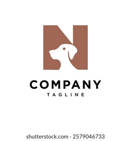 Letter N Dog Logo Icon Vector