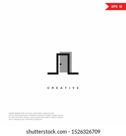 Letter N door modern Logo icon design. Vector graphic design template element. Graphic Symbol for Corporate Business Identity.