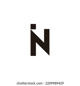 Letra N símbolo geométrico simple vector de logotipo