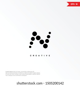 Letter N dot logo and icon, vector template.