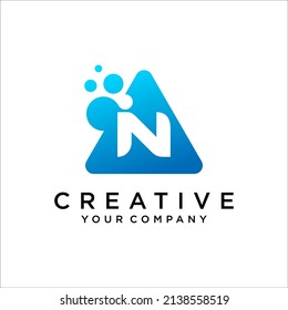 Letter N with dot logo icon design vector template elements