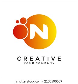 Letter N with dot logo icon design vector template elements