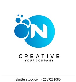 Letter N with dot logo icon design vector template elements