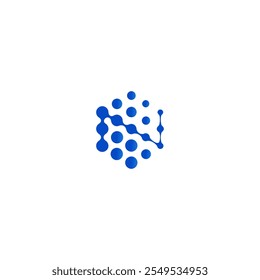 Letter N dot Logo. Shapes Dot Liquid icon vector