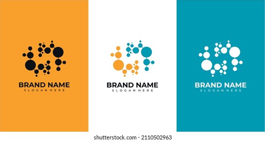 letter N with dot technology logo design inspiration. letter N colorful logo design