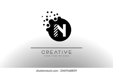 Letter N Dots Logo. N Letter Design Vector with Dots.