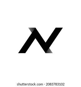 Letter N up down logo monogram
