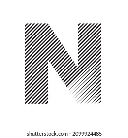 letra n dibujada en el ilustrador. vector 10 eps. diseño de logotipo