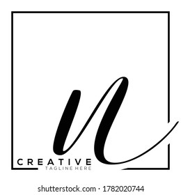 Letter N Dynamic Monogram Typography Logo Template