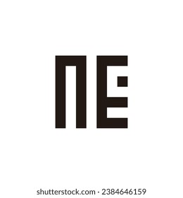 Letter n E c square geometric symbol simple logo vector