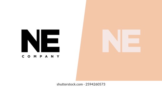 Letter N and E, NE logo design template. Minimal monogram initial based logotype.