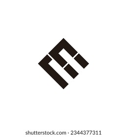 Letter n and E square, geometric symbol simple logo vector
