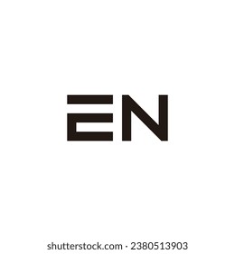 Letter n, E and N square geometric symbol simple logo vector