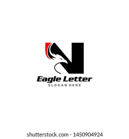 letter N eagle head red and black logo.