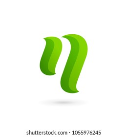 Letter N eco leaves logo icon design template elements