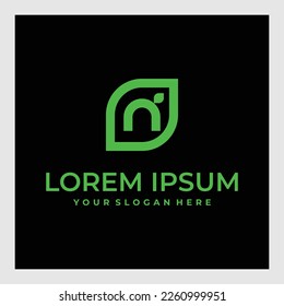Letter N eco leaves logo icon design template elements
