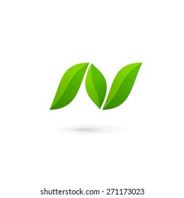 Letter N eco leaves logo icon design template elements - Shutterstock ID 271173023