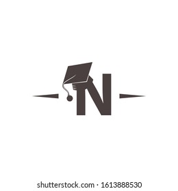 Letter N education logo icon design.