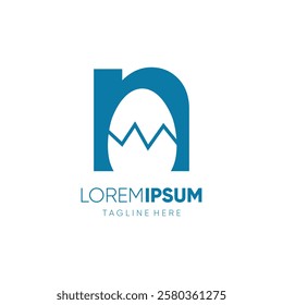 Letter N Egg Logo Design Vector Icon Graphic Emblem Symbol Illustration