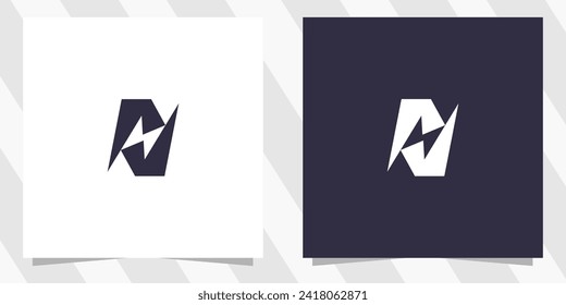 letter n with electrical logo design vector