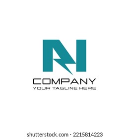 LETTER N ELECTRICITY logo design template elements

